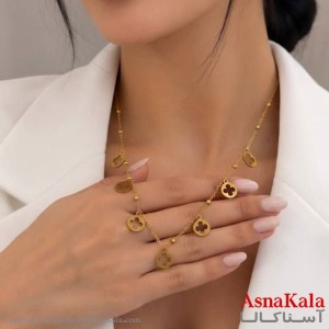 گردنبند زنانه استیل مدل ونکلیف کد GNB162819W -آسناکالا