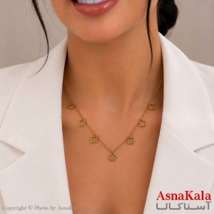 گردنبند زنانه استیل مدل ونکلیف کد GNB162821W -آسناکالا