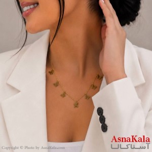 گردنبند زنانه استیل مدل ونکلیف کد GNB162823W -آسناکالا