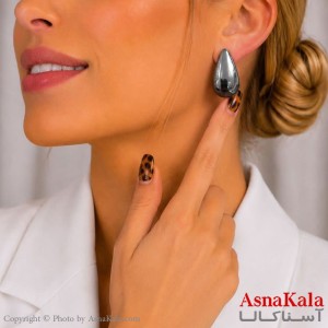 گوشواره میناکاری فشن رنگ طلایی کد GSH15121818W