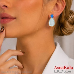 گوشواره میناکاری فشن رنگ طلایی کد GSH15121820W