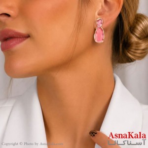 گوشواره میناکاری فشن رنگ طلایی کد GSH15121822W