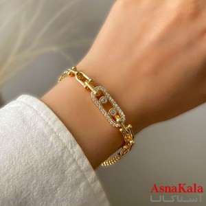 دستبند زنانه پینترستی استیل 316 مدل  جواهری کد DSB181967W