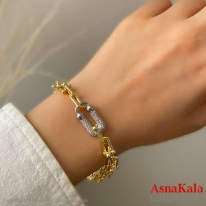 دستبند زنانه پینترستی استیل 316 مدل  جواهری کد DSB181970W