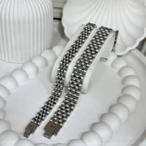 ست زنانه و مردانه استیل مدل رولکس اصل رنگ نقره ای کد DSB182004W