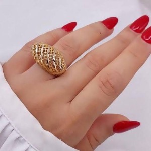 انگشتر زنانه تراش طلاروس رنگ ثابت مشابه طلا  ANG191709W