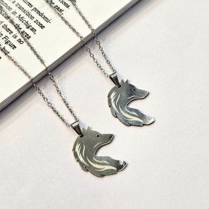 گردنبند دوتیکه ست دونفره دخترانه و پسرانه  کد GNB162846W