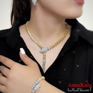 سرویس بولگای خارجی کامل شامل گردنبند و گوشواره و دستبند و انگشتر کد NIM141344W