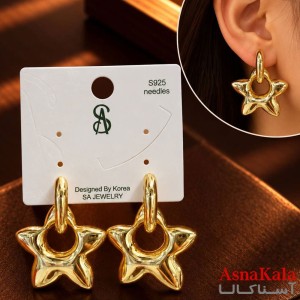 گوشواره   فانتزی ستاره میخ نقره برند اس آدخترانه  کد GSH15121898W