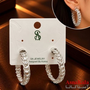 گوشواره   فانتزی پیچ میخ نقره برند اس آدخترانه  کد GSH15121903W