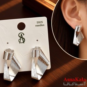 گوشواره فانتزی مدرن میخ نقره برند اس آدخترانه  کد GSH15121908W