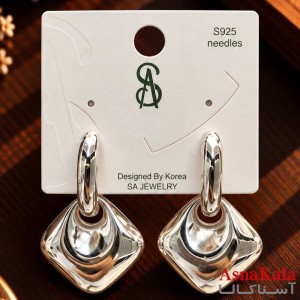 گوشواره فانتزی لوز میخ نقره برند اس آدخترانه  کد GSH15121921W