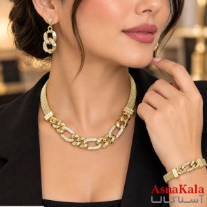 سرویس کارتیر خارجی کامل شامل گردنبند و گوشواره و دستبند و انگشتر کد NIM141356W