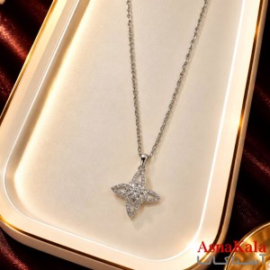 گردنبند پینترستی دخترانه استیل 316 مدل ستاره فانتزی کد GNB16338W