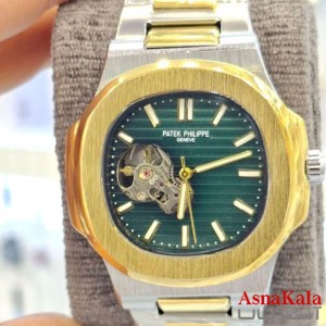 ساعت مردانه اتوماتیک پتک فلیپ بند استیل رنگ ثابت قفل مخفی استیل کد WTCH111775W