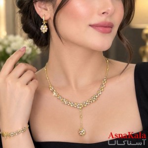 سرویس استیل آلبرنادو کامل شامل گردنبند و گوشواره و دستبند کد NIM141372W