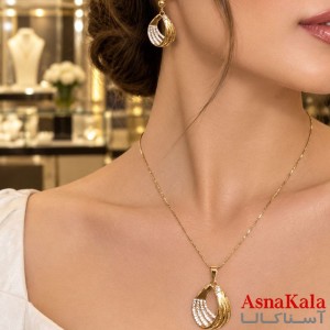 نیمست ژوپینگ زنانه حلقه نگیندار طرح طلا کد NIM141413W