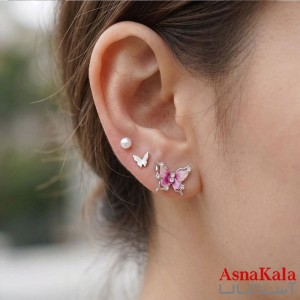 گوشواره پکی 3جفت مدل ترند فانتزی رنگ نقره ای کد GSH15121970W