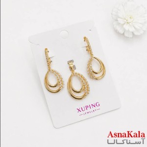 نیمست ژوپینگ زنانه بیضی و گل طرح طلا کد NIM141416W