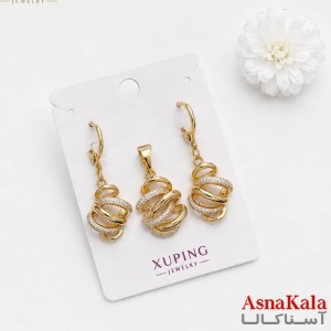 نیمست ژوپینگ زنانه مدور نگینی طرح طلا کد NIM141417W