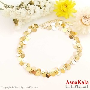 پابند پولکی طلا یی زنانه برند وای اس ایکس کد PNB1702W