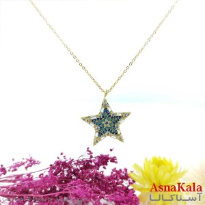 گردنبند زنانه طلا یی نگین دار ستاره برند زیرکن ZIRKON  کد GNB1604W