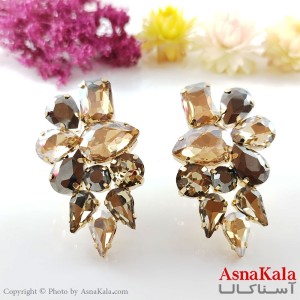 گوشواره آویز لوستری نگین دار زنانه برند فشن کد GSH1572W