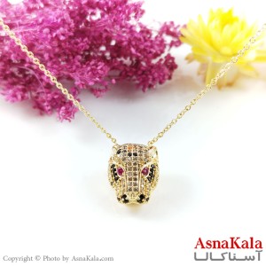 گردنبند زنانه طلایی نگین دار ببر برند زیرکن ZIRKON  کد GNB1607W