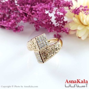 انگشتر زنانه طلایی نگین دار برند ژوپینگ کد ANG1902W- آسنا کالا
