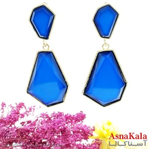 گوشواره آویز فانتزی آبی استیل کد GSH1544W - آسنا کالا