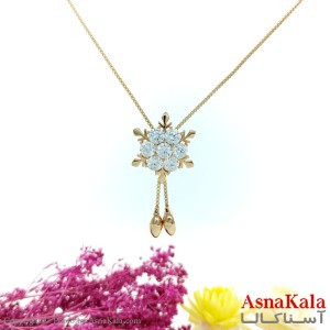 گردنبند آسانسوری برف نگین دار زنانه برند ژوپینگ کد GNB1624W - آسنا کالا
