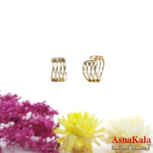 گوشواره زنانه حلقه ای 3 لاین برند ژوپینگ کد GSH1574W - آسنا کالا
