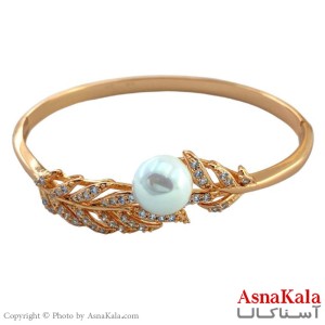 دستبند النگویی نگین دار مروارید برند ژوپینگ کد DSB1821W - آسنا کالا