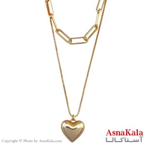 گردنبند زنانه دولاین ژوپینگ مدل قلب کد GNB1635W -اسنا کالا