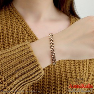 دستبند زنانه طلایی رولکس برند ژوپینگ کد DSB1813W - آسنا کالا