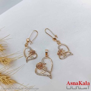 نیم ست زنانه ژوپینگ مدل قلب و گل رز کد NIM1431W - آسناکالا
