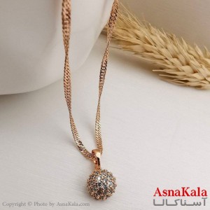 آویز گردنبند زنانه ژوپینگ مدل گوی نگینی کد GNB1649W -اسنا کالا
