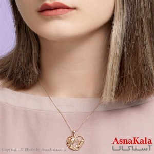 گردنبند زنانه ژوپینگ مدل قلب مادر و فرزند کد GNB1691W -آسناکالا