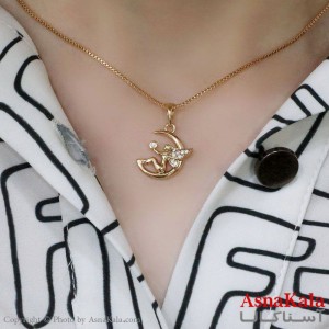 گردنبند زنانه ژوپینگ مدل فرشته در ماه کد GNB1699W -آسناکالا