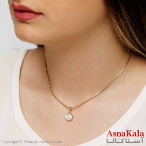 گردنبند زنانه ژوپینگ مدل تک نگین کد GNB16107W -آسناکالا