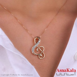 گردنبند زنانه ژوپینگ مدل ملودی یا نت موسیقی کد GNB1696W -آسناکالا