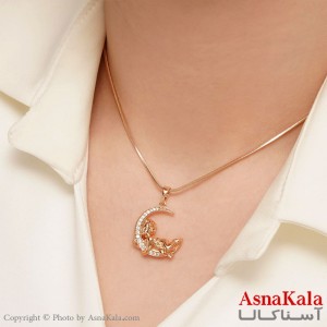 گردنبند زنانه ژوپینگ مدل ماه و کودک کد GNB1681W -آسناکالا
