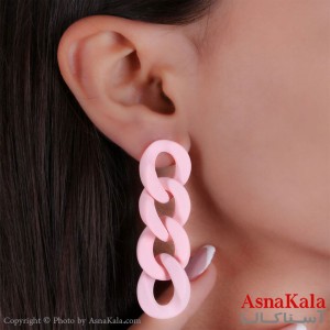 گوشواره فانتزی استیل رنگ صورتی  کد GSH15143W - آسناکالا