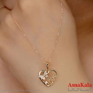 گردنبند زنانه ژوپینگ مدل قلب کد GNB16128W -آسناکالا