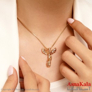 آویز گردنبند زنانه ژوپینگ مدل فرشته کد GNB1636W -اسنا کالا