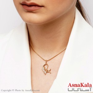 آویز گردنبند زنانه ژوپینگ مدل ماه و فرشته کد GNB1650W -اسنا کالا