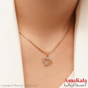 آویز گردنبند زنانه ژوپینگ مدل قلب و گل رز کد GNB1655W -اسنا کالا