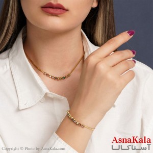 گردنبند دخترانه ماری نگین رنگی کد GNB1611W