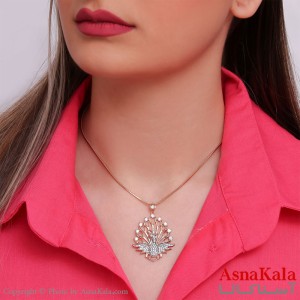 گردنبند زنانه ژوپینگ مدل طاووس کد GNB1659W -اسنا کالا
