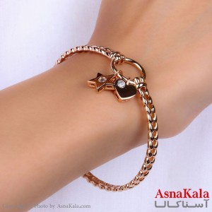 دستبند النگویی زنانه مدل قلب و ستاره برند ژوپینگ کد DSB1818W - آسنا کالا